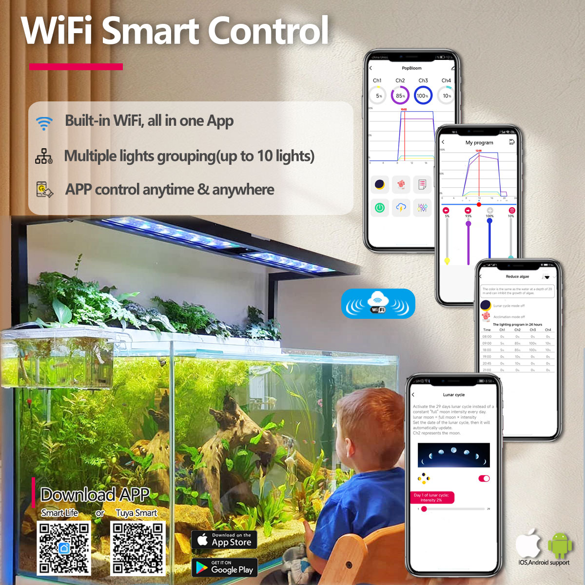 PopBloom H54 H75 WiFi Full Spe - Planted Aquarium Freshwater recension och pris