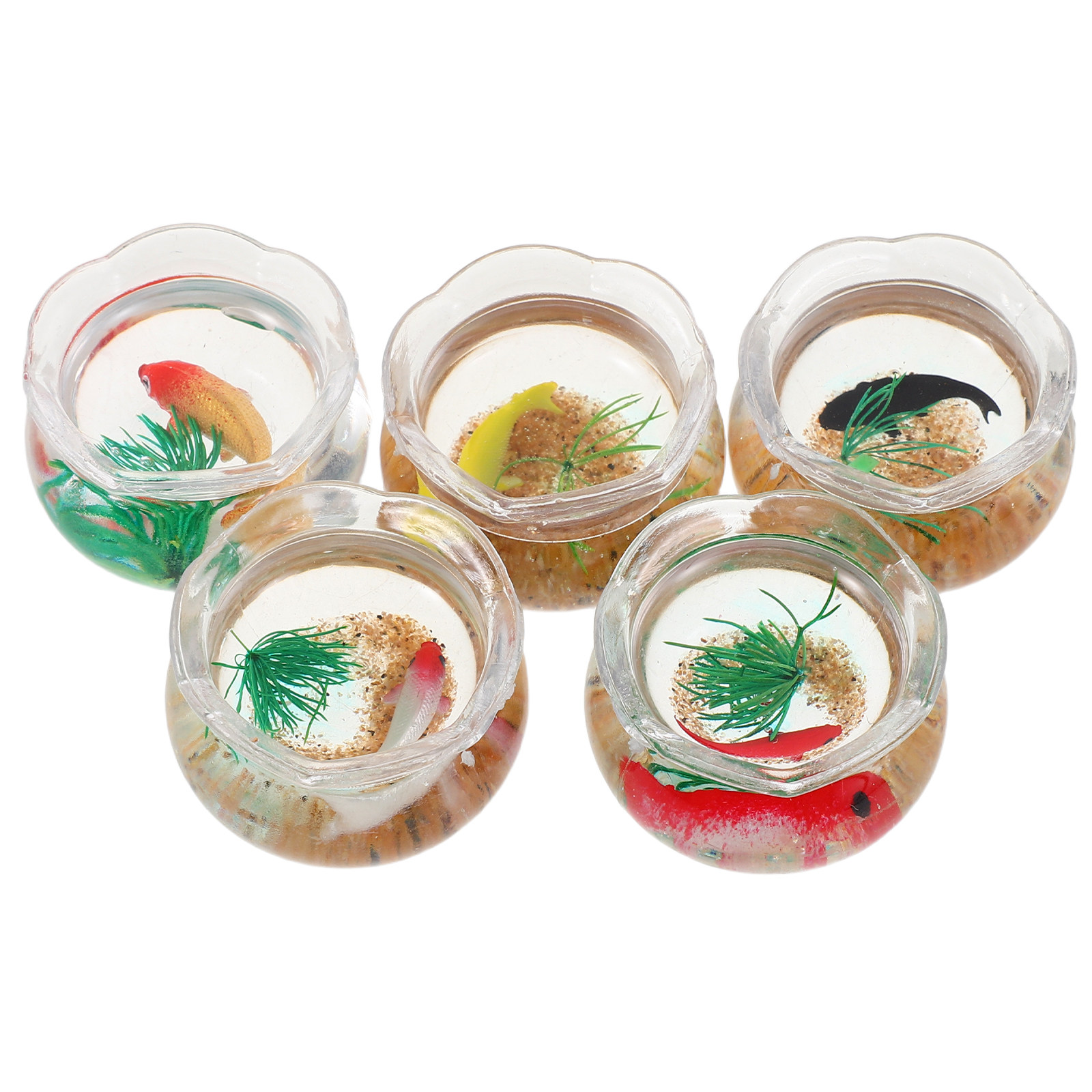5Pcs Mini Fish Bowl Realistic  - Aquarium Plants recension och pris
