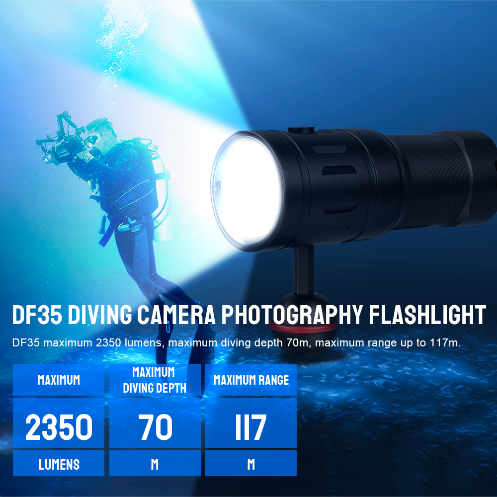 Trustfire DF35 Diving Flashlig - Ludwigia Super Red recension och pris